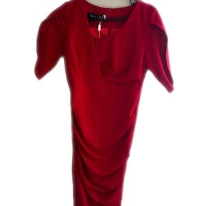 Elegant Asymmetrical Red Dress